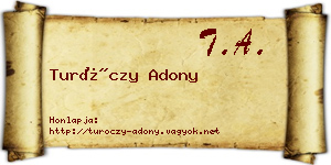 Turóczy Adony névjegykártya